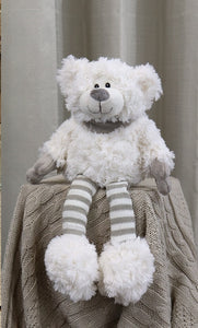 White Teddy with Striped Legs